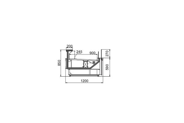 Гастрономическая витрина Missouri MC 120 deli PP/self M Hitline