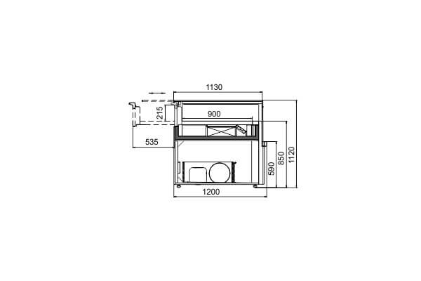 Специализированная витрина Missouri MC 120 patisserie СН SP M/A для кондитерских изделий Hitline