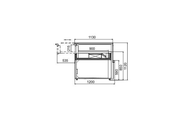 Специализированная витрина Missouri MC 120 patisserie СН SP M/A для кондитерских изделий Hitline