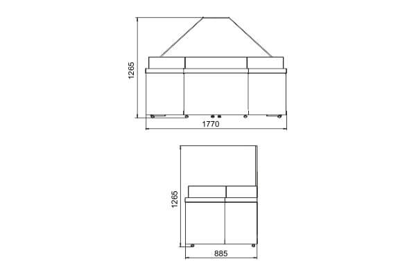 Специализированная витрина Missouri VF MC 110 VF self M для продажи овощей и фруктов Hitline