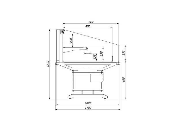 Холодильные промо витрины AURA SQ H120 Brandford с дополнительной полкой для выкладки