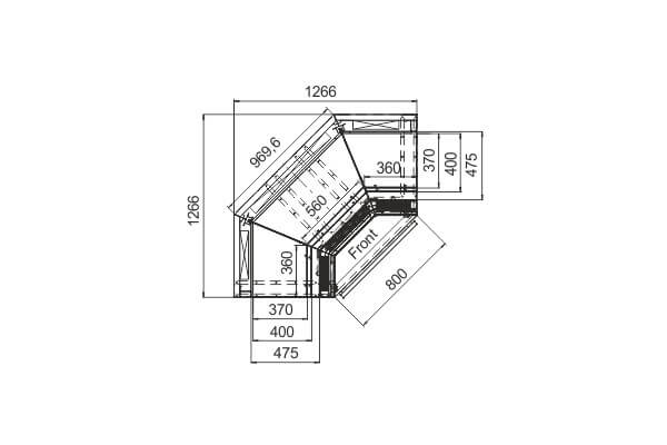 Холодильная горка Indiana medium AV 070 MT O M/А — угловые элементы Hitline