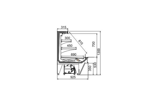 Полу-вертикальная горка Missouri cold diamond island MO 095/101 deli M/A Hitline