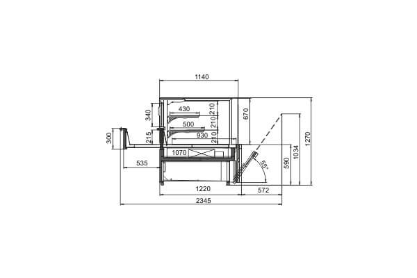 Витрина Missouri MC 120 patisserie PS/OS M для кондитерских изделий Hitline