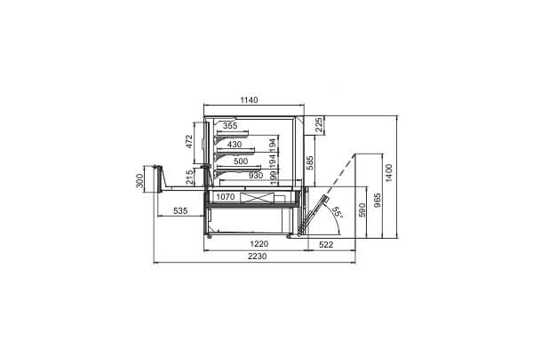 Витрина Missouri MC 120 patisserie PS/OS M для кондитерских изделий Hitline