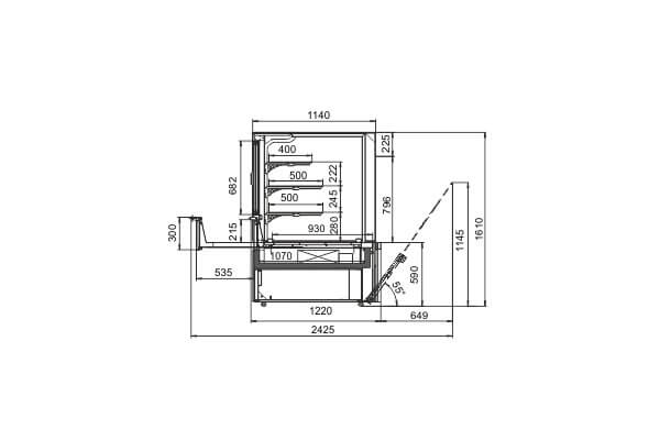 Витрина Missouri MC 120 patisserie PS/OS M для кондитерских изделий Hitline