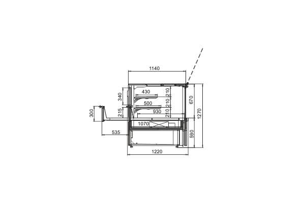 Витрина Missouri MC 120 patisserie PS/OS M для кондитерских изделий Hitline