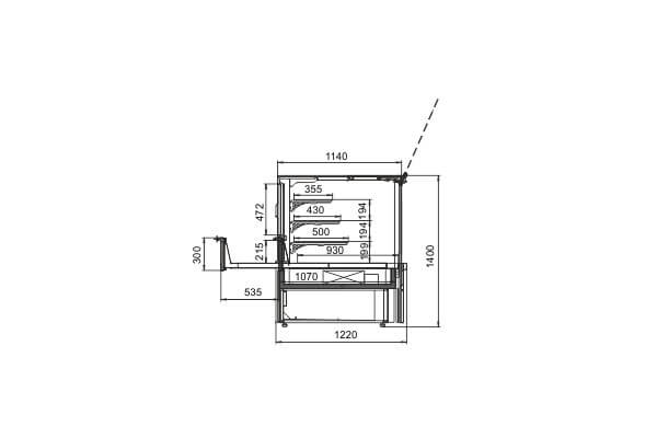 Витрина Missouri MC 120 patisserie PS/OS M для кондитерских изделий Hitline