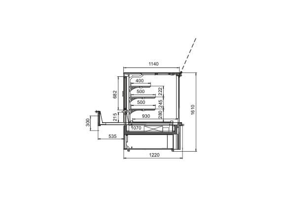 Витрина Missouri MC 120 patisserie PS/OS M для кондитерских изделий Hitline