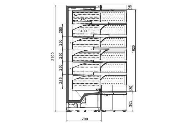 Холодильная горка Indiana medium AV 070 MT O M/А — угловые элементы Hitline