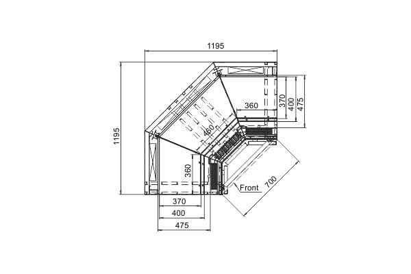 Холодильная горка Indiana medium AV 070 MT O M/А — угловые элементы Hitline