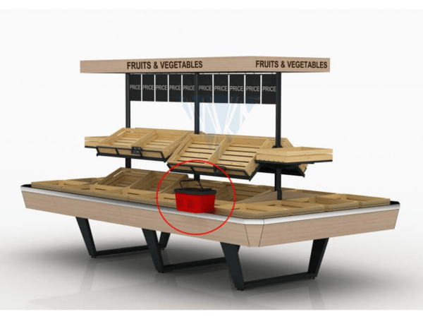 Гондола для овощей и фруктов (тип 8) V-light с фризом