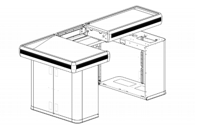 КАССОВЫЙ ПРИЛАВОК ECO MODULAR  с широким накопителем (правое и левое исполнение)