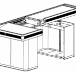 КАССОВЫЙ ПРИЛАВОК ЭКО  с широким накопителем (правое и левое исполнение)