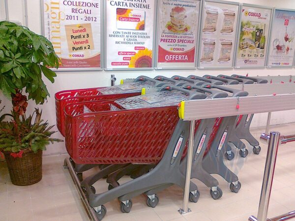 Rabtrolley MAXI Basic 210L, Rabtrolley MAXI Valzer 210л пластиковая тележка для магазина