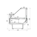 Гастрономические холодильные витрины Aurora Slim SQ Brandford с выкладкой 800мм