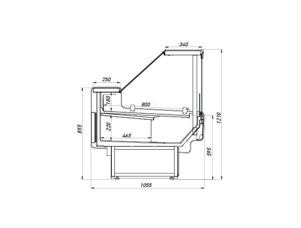 Гастрономические холодильные витрины Aurora Slim SQ Brandford с выкладкой 800мм
