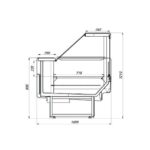 Гастрономические холодильные витрины Aurora Slim SQ Brandford с выкладкой 800мм