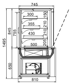 Кондитерская витрина Dakota AC 085 patisserie OS/self A Hitline