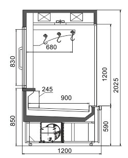 Специализированная витрина для продажи мяса Missouri AC 120 crystal A Hitline