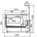 Витрина Missouri MC 120 sushi/pizza PP/PS/L/self M Hitline