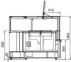 Витрина Missouri NC 120 heat BM PP/PS/L/self  угловые элементы Hitline