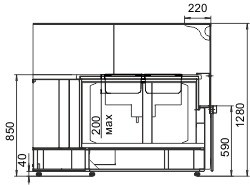 Витрина Missouri NC 120 heat BM PP/PS/L/self  угловые элементы Hitline