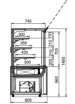 Кондитерская витрина Dakota AC 085 patisserie PS A Hitline