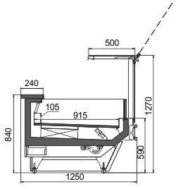 Витрина Missouri cold diamond MC 125 LT PS/self M Hitline