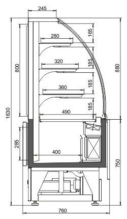 Кондитерская витрина Dakota snack AG 080 patisserie OS A Hitline