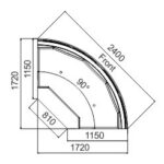 Витрина Missouri cold diamond MC 115 fish self M/A  угловые элементы Hitline