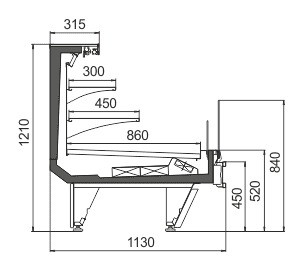 Витрина Missouri cold diamond MC 115 cascade M/A Hitline