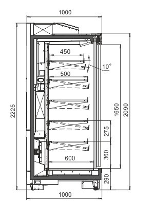 Холодильная горка Louisiana MV 095/105/115 MT D A Hitline