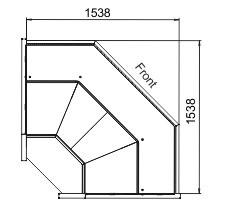 Витрина Missouri АC 120 deli PP/PS/self A  угловые элементы Hitline