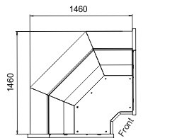 Витрина Missouri АC 120 deli PP/PS/self A  угловые элементы Hitline
