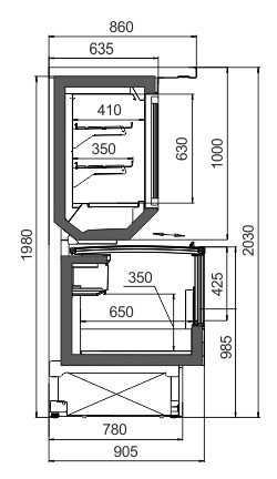 Витрина для замороженных продуктов Alaska combi ST AHV 090 LT/MT A Hitline