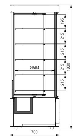 Кондитерский шкаф Kansas А4SG 070 patisserie R 1HD Hitline