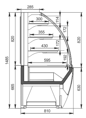 Кондитерская витрина Dakota AG 085 patisserie OS A Hitline