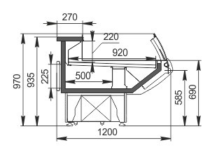 Витрина Georgia AG 120 deli PS/self A Hitline