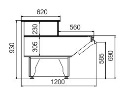 Витрина Georgia NG 120 cash desk Hitline