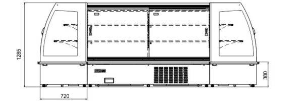 Полувертикальная витрина Indiana eco MSV 070 MT D M/A Hitline