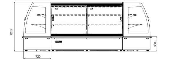 Полувертикальная витрина Indiana eco MSV 070 MT D M/A Hitline