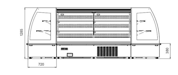 Полувертикальная витрина Indiana eco MSV 070 MT O M/A Hitline