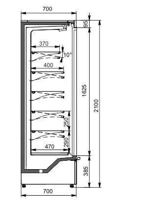 Холодильная горка Indiana medium AV 066/070/085 MT D M/А Hitline