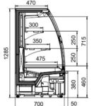 Полувертикальная витрина Indiana eco MSV 070 MT D M/A Hitline