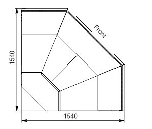 Витрина Missouri MC 120 deli OS  угловые элементы Hitline