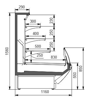 Витрина Symphony MG 120 cascade M Hitline