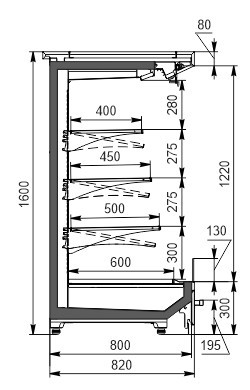 Холодильная горка Indiana MV 080 MT O M Hitline