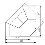 Витрина Missouri MC 120 deli PP/PS/self M  угловые элементы Hitline