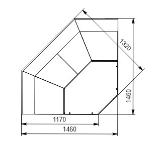 Витрина Missouri MC 120 deli PP/PS/self M  угловые элементы Hitline